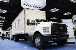 McAbee Trucking showcased its propane-powered Ford-750 at the 2020 Work Truck Show. McAbee Trucking showcased its propane-powered Ford-750 at the 2020 Work Truck Show.