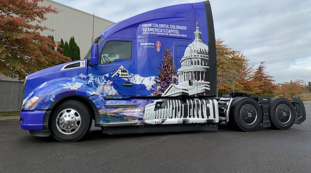Kenworth T680 Capitol Christmas Tree Wrapped