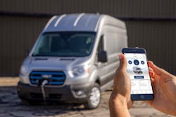 A 115-plus-kilowatt DC fast charger is able to provide an E-Transit cargo van low-roof model approximately 30 miles of range in 10 minutes and approximately 45 miles of range in 15 minutes. If plugged into a 240-volt outlet via the Ford Mobile Charger, the E-Transit will receive 10 miles per charging hour. A 115-plus-kilowatt DC fast charger is able to provide an E-Transit cargo van low-roof model approximately 30 miles of range in 10 minutes and approximately 45 miles of range in 15 minutes. If plugged into a 240-volt outlet via the Ford Mobile Charger, the E-Transit will receive 10 miles per charging hour.