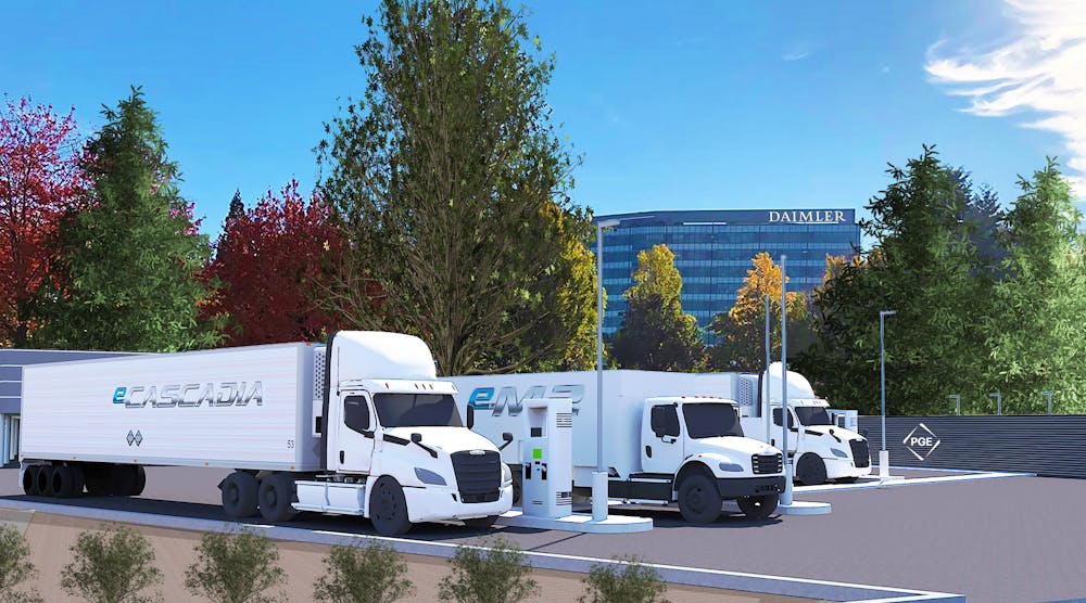 Daimler Trucks North America and Portland General Electric are developing a public charging site for medium- and heavy-duty electric vehicles in Portland, Ore. The site is expected to be operational by spring 2021.
