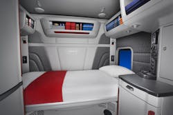 The Peterbilt 579 UltraLoft has an interior height of 8 ft. to go with more than 70 cu. ft. of sleeper space. The Peterbilt 579 UltraLoft has an interior height of 8 ft. to go with more than 70 cu. ft. of sleeper space.