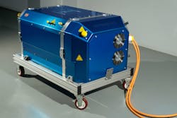 One of GM's Hydrotec fuel cell power cubes, containing 300-plus hydrogen fuel cells along with thermal and power management systems. One of GM's Hydrotec fuel cell power cubes, containing 300-plus hydrogen fuel cells along with thermal and power management systems.