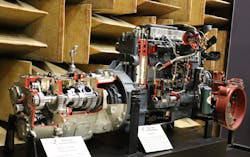 The Mack E6 11L engine, produced in the late '80s and early '90s, had a 225-350 hp range. To show how engineering has progressed in 30 years, the modern MP7, also 11L, generates 325-425 hp. The Mack E6 11L engine, produced in the late '80s and early '90s, had a 225-350 hp range. To show how engineering has progressed in 30 years, the modern MP7, also 11L, generates 325-425 hp.