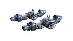 Meritor's tandem axle 14Xe electric powertrain for medium- and heavy-duty applications is nearing production. Meritor's tandem axle 14Xe electric powertrain for medium- and heavy-duty applications is nearing production.