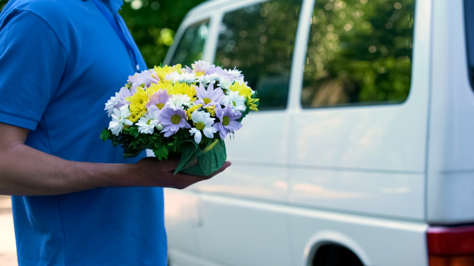 Flower Delivery Van Motortion Dreamstime 601af1a07e8ef