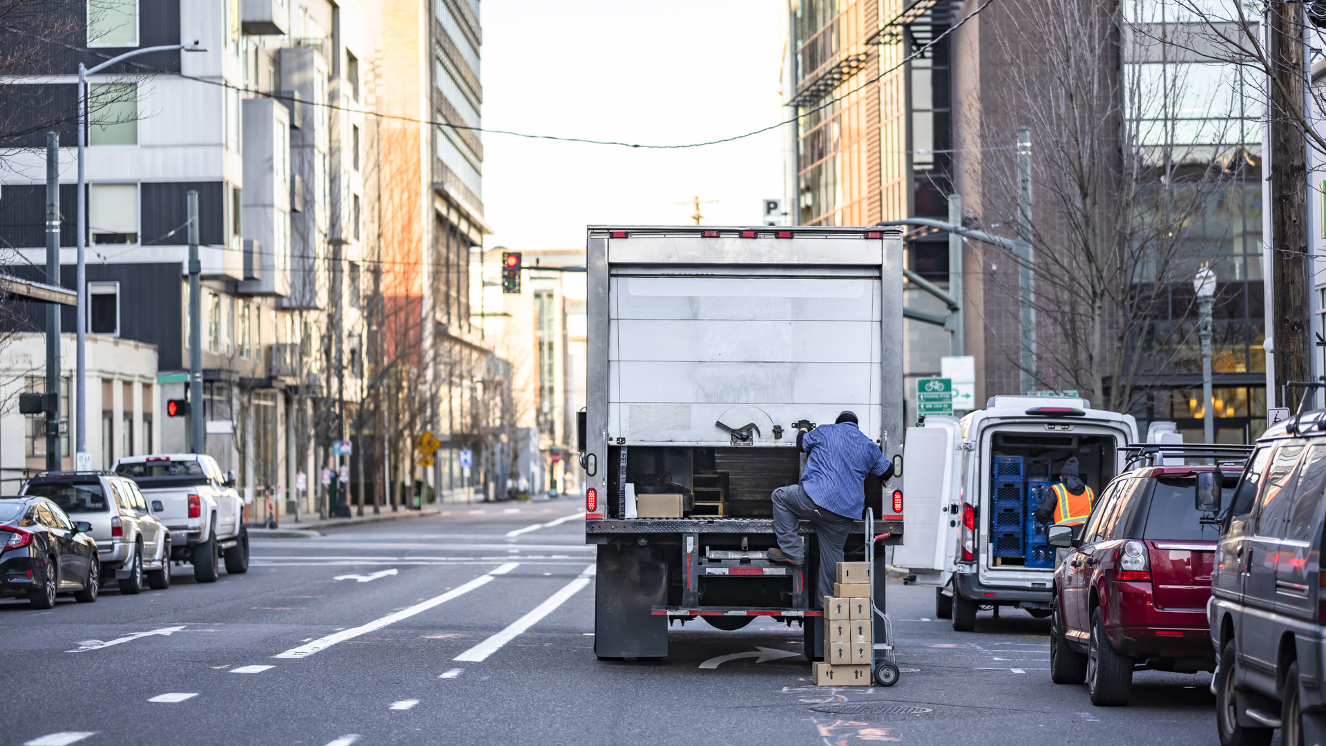 Semi Truck Driver In A City Vitpho Dreamstime 602d70587200d