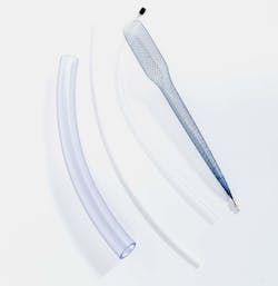 The AlaxoStent is made of a smooth tubular braid made from a memory shaped nitinol metal. The AlaxoStent is made of a smooth tubular braid made from a memory shaped nitinol metal.