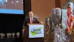 Gary Petty, the National Private Truck Council president and CEO, speaks at NPTC's 2019 event in Cincinnati. NPTC plans to hold an in-person conference in June 2021.