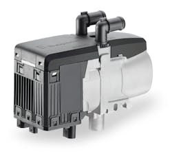 The Espar Hydronic 3 coolant heater weighs 6.5 lb. and has an output of 17,500 BTU+. The Espar Hydronic 3 coolant heater weighs 6.5 lb. and has an output of 17,500 BTU+.