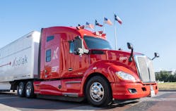 Kodiak Robotics Truck Texas Flags