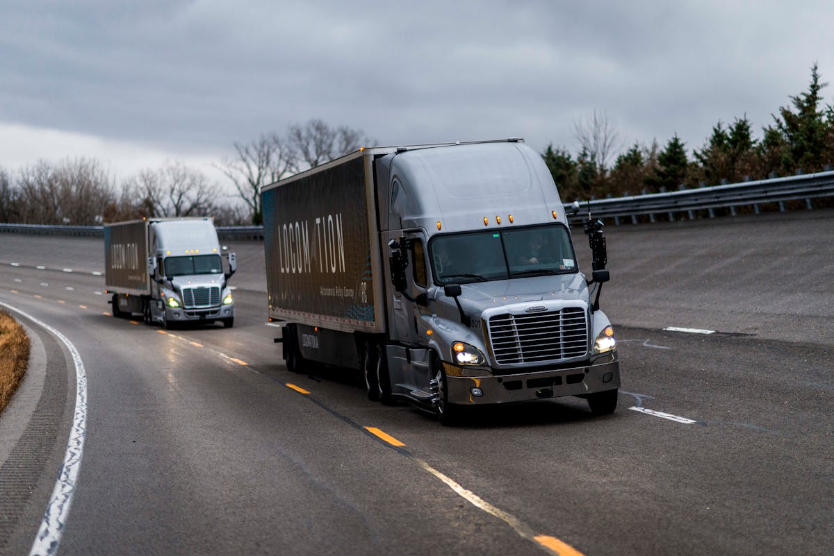 Self-driving startup Locomation has already piloted a convoy solution where the driver in the lead truck is behind the wheel and the following truck&apos;s driver can move about the cab.