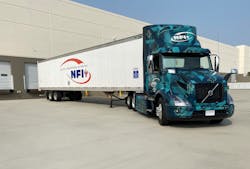 Through Volvo LIGHTS, NFI Industries is testing Volvo VNR electric trucks.