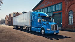 Waymo is testing Peterbilt 579 trucks on runs from Dallas to El Paso and Houston.