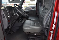The new 2.1m cab is 8 inches wider inside than the previous generation cab and has room for 3 adults to seat comfortably.