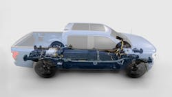 An inside look at the F-150 Lightning&apos;s electric powertrain.