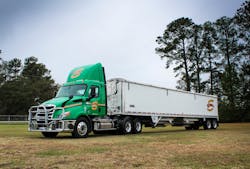 Ezzell Trucking runs a fleet of daycabs and pays drivers by the ton. Ezzell Trucking runs a fleet of daycabs and pays drivers by the ton.