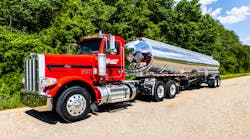 Wayne Transports&apos; equipment consists of Peterbilt tractors and LBT petroleum trailers.
