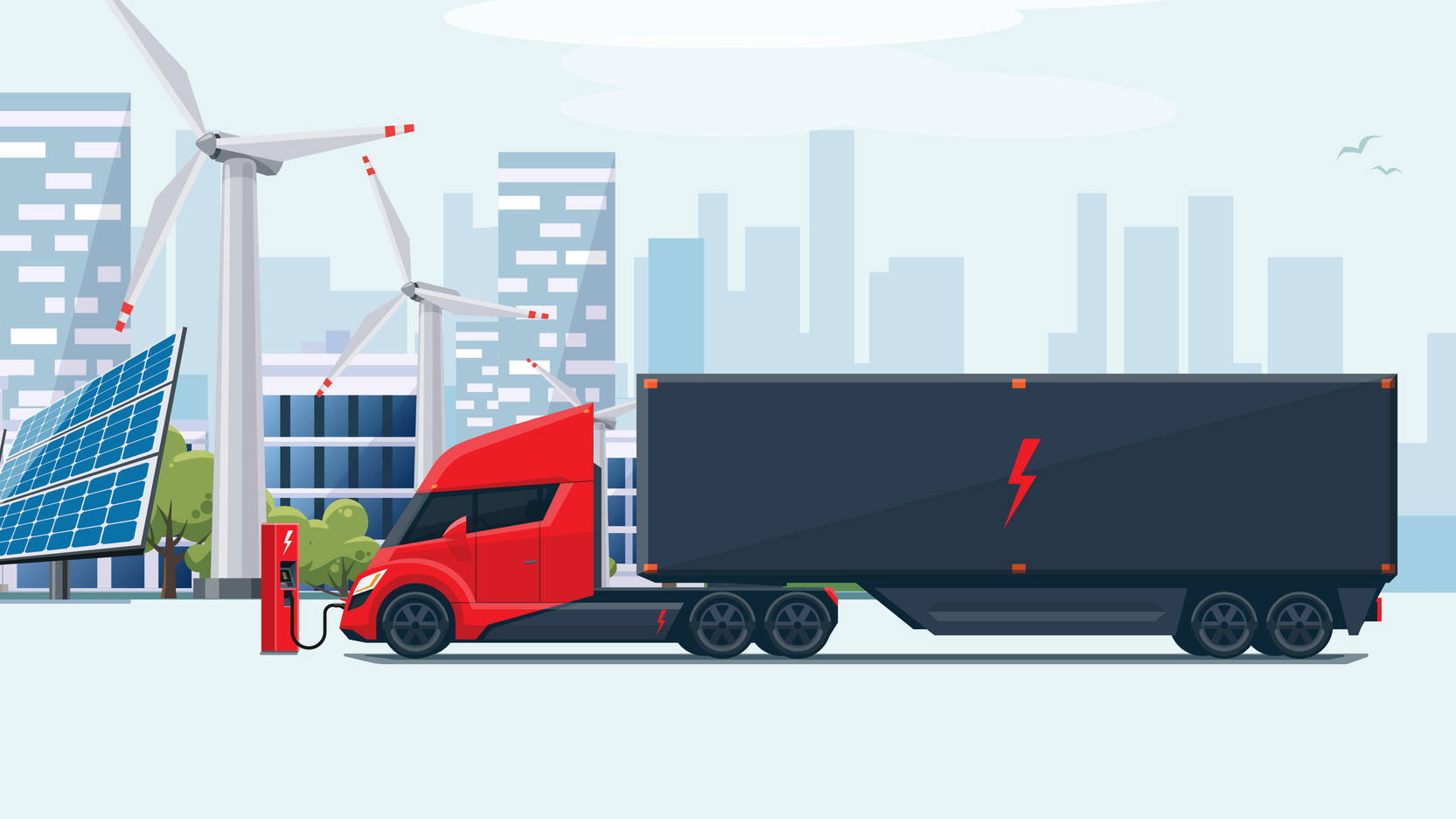 Emissions Charging Electric Truck Peter Varga Dreamstime 60b79332cc0ae