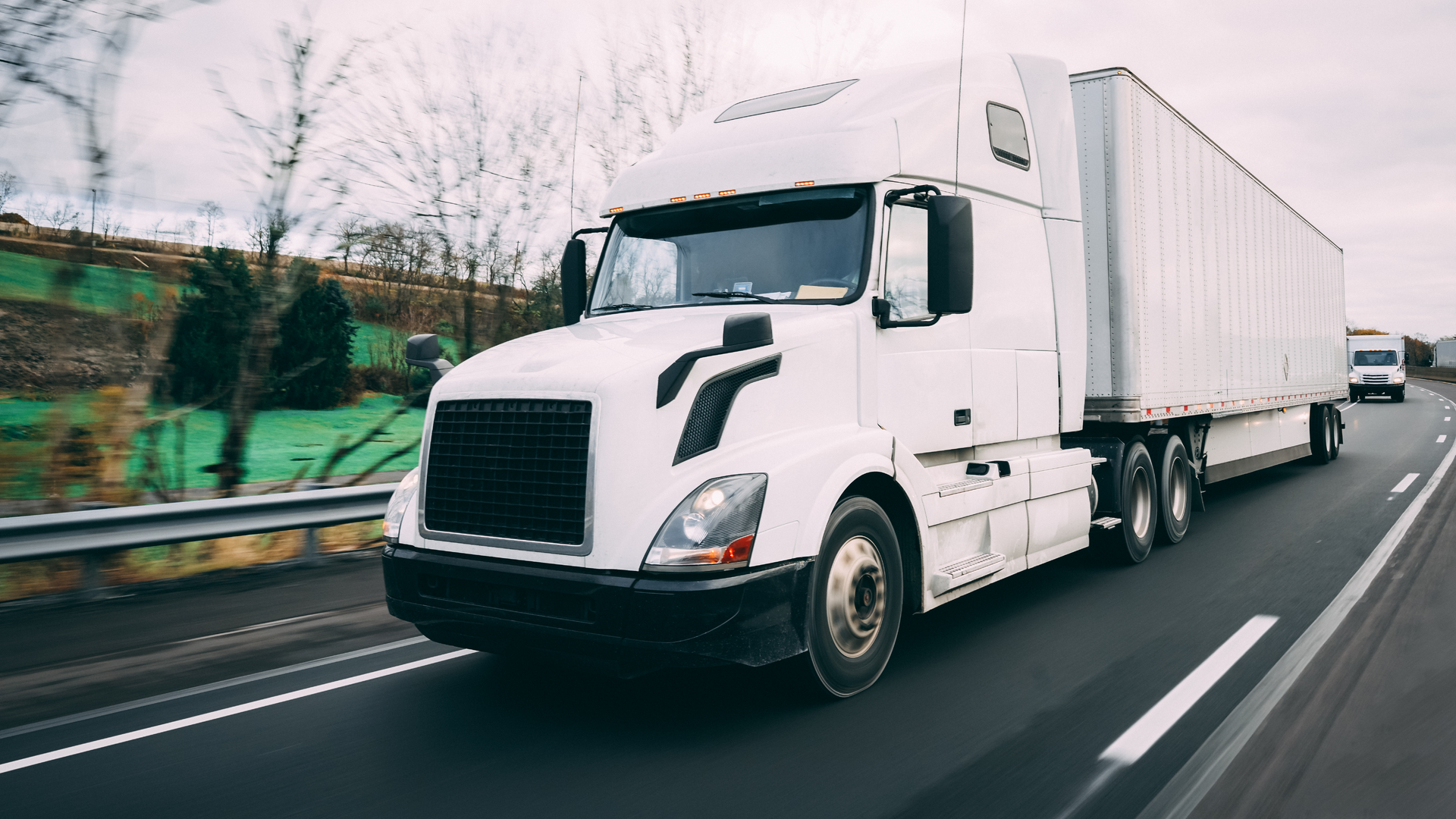 White Semi Truck Highway 5m3photos Dreamstime 60d4891e6d690
