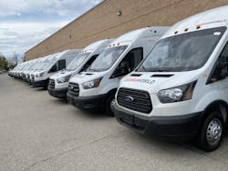 GardaWorld utilizes a fleet of Ford Transits that are spec'd with collision and lane departure warning systems, and technologies that allow for geolocation and live feed monitoring. GardaWorld utilizes a fleet of Ford Transits that are spec'd with collision and lane departure warning systems, and technologies that allow for geolocation and live feed monitoring.