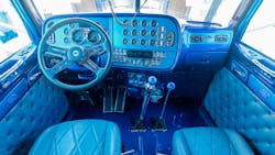 Truett Novosad decked out his 2007 Peterbilt 379 with an all-blue interior.