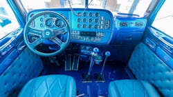 Truett Novosad decked out his 2007 Peterbilt 379 with an all-blue interior. Truett Novosad decked out his 2007 Peterbilt 379 with an all-blue interior.