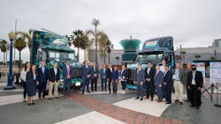 From left: Representatives from NFI, GNA's Neandross, California officials, and Schneider. From left: Representatives from NFI, GNA's Neandross, California officials, and Schneider.