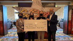 From left: Hoesktra Transportation's Lori Teders; Children’s Medical Center Foundation Development Officer, Corporate Partnerships Kendall Rowden; McLeod Software’s Tom McLeod; Hoesktra Transportation's Steve Hoekstra. From left: Hoesktra Transportation's Lori Teders; Children’s Medical Center Foundation Development Officer, Corporate Partnerships Kendall Rowden; McLeod Software’s Tom McLeod; Hoesktra Transportation's Steve Hoekstra.