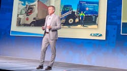 Jason Skoog, general manager of Peterbilt and vice president for Paccar, at ACT Expo 2021. Jason Skoog, general manager of Peterbilt and vice president for Paccar, at ACT Expo 2021.
