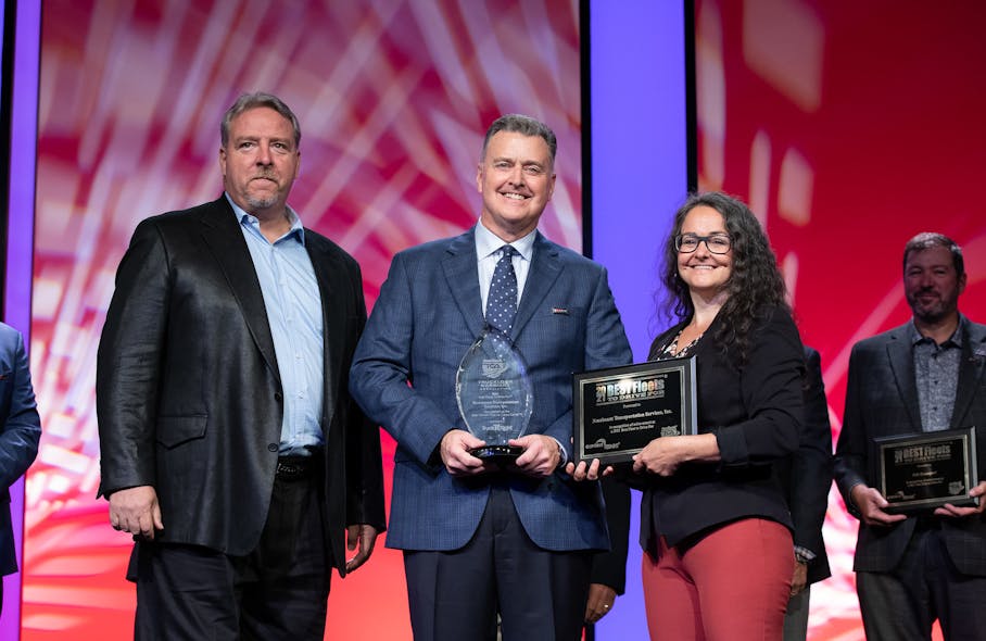 For the second year in a row, the Best Overall Fleet in the large carrier category was presented to Nussbaum Transportation, of Hudson, Illinois. The award was sponsored by TruckRight.