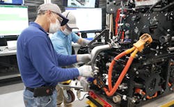 A dedicated line at Toyota Motor Manufacturing Kentucky will begin assembling integrated dual fuel cell modules for heavy-duty commercial trucks. A dedicated line at Toyota Motor Manufacturing Kentucky will begin assembling integrated dual fuel cell modules for heavy-duty commercial trucks.