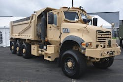 This armored version of the M917A3 has undergone punishing tests at the Aberdeen Test Center and has since been refurbished by Mack Defense.
