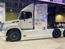 Toyota fuel cell electric Class 8 on display at ACT Expo. Toyota fuel cell electric Class 8 on display at ACT Expo.