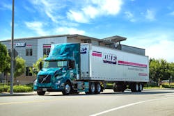 Dependable Highway Express, SunPower Corp., and Kuehne+Nagel announced a new freight initiative to transport solar photovoltaics products using solar-powered Volvo VNR Electric trucks. Dependable Highway Express, SunPower Corp., and Kuehne+Nagel announced a new freight initiative to transport solar photovoltaics products using solar-powered Volvo VNR Electric trucks.