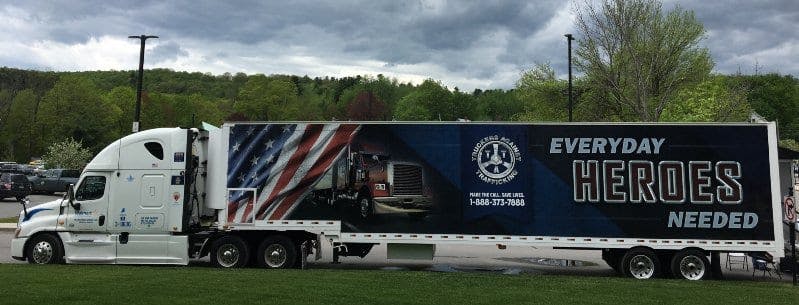 Truckers Against Trafficking works with carriers, drivers, and other trucking organizations to educate people in the industry how to look out for and combat human trafficking.