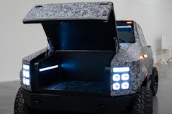 The 'frunk' of the Atlis XT all-electric vehicle. The 'frunk' of the Atlis XT all-electric vehicle.