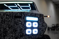 The headlight 'pod' of the Atlis XT all-electric pickup. The headlight 'pod' of the Atlis XT all-electric pickup.