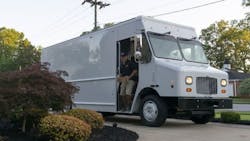 The MT50e’s range of 170 miles on a single charge and rating of 19,000 lb. GVWR are comparable to existing MT vans from Freightliner Custom Chassis. The MT50e’s range of 170 miles on a single charge and rating of 19,000 lb. GVWR are comparable to existing MT vans from Freightliner Custom Chassis.