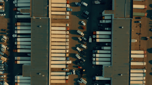 Overhead Shot Of Warehouse Trucks