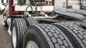 Rear Tires Of A Class 8 Truck