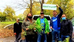 Carrier employees in Indiana recently participated in a weed wrangle at The Nature Conservancy&rsquo;s Bitternut Woods Preserve.