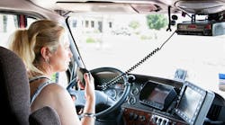 Woman Truck Driver On C b Radio