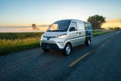 An ELMS Urban Delivery electric delivery van. An ELMS Urban Delivery electric delivery van.