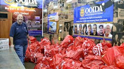 Marty Ellis was the superhero transporting donated toys to Children’s Mercy Hospital in OOIDA’s tour trailer, the Spirit of the American Trucker. Marty Ellis was the superhero transporting donated toys to Children’s Mercy Hospital in OOIDA’s tour trailer, the Spirit of the American Trucker.