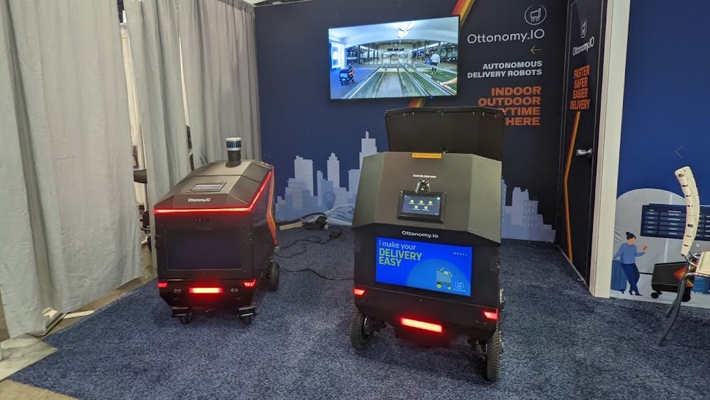 Ottobots on display at CES 2022 in Las Vegas.