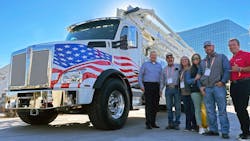 From left: Ken Friesen, chairman of Alliance Concrete Pumps; Kirk Hammack, J.K. Hammack owner, and his wife Diann Hammack; Lindsey Fuller and her husband Cole Fuller, J.K. Hammack project manager; and Harry Mamizuka, NorCal Kenworth president. From left: Ken Friesen, chairman of Alliance Concrete Pumps; Kirk Hammack, J.K. Hammack owner, and his wife Diann Hammack; Lindsey Fuller and her husband Cole Fuller, J.K. Hammack project manager; and Harry Mamizuka, NorCal Kenworth president.