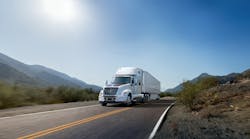 Navistar&apos;s International LT on-highway tractor includes aerodynamic devices and features to maximize fuel economy.