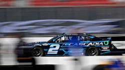 Team Penske's No. 2 car, a Ford Mustang driven by NASCAR rookie Austin Cindric, is sponsored by Freightliner. Team Penske's No. 2 car, a Ford Mustang driven by NASCAR rookie Austin Cindric, is sponsored by Freightliner.