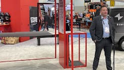 Unfit sales lead Walt Coulter debuts Legend's lightweight van flooring solution—Evolve—at Work Truck Week 2022. Unfit sales lead Walt Coulter debuts Legend's lightweight van flooring solution—Evolve—at Work Truck Week 2022.