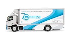 Mounted on a Lion Electric Lion6 chassis, and utilizing a Thermo King all-electric refrigeration unit, the 24-foot Morgan truck body revealed during Work Truck Week is constructed with state-of-the-art materials. Mounted on a Lion Electric Lion6 chassis, and utilizing a Thermo King all-electric refrigeration unit, the 24-foot Morgan truck body revealed during Work Truck Week is constructed with state-of-the-art materials.